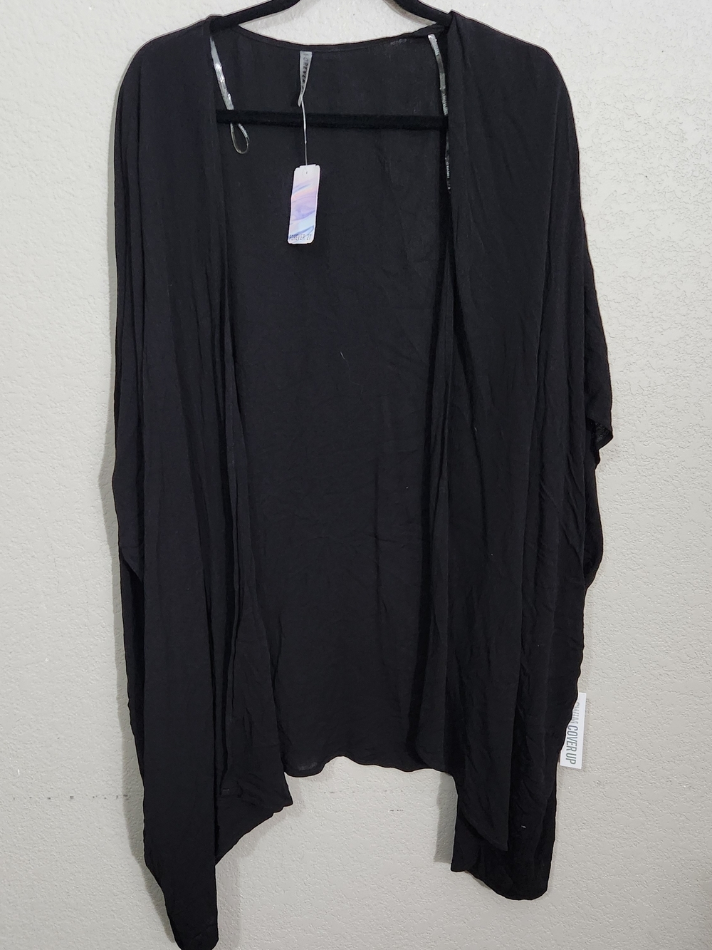 Forever 21 Black Open-Front Draped Swim Coverup